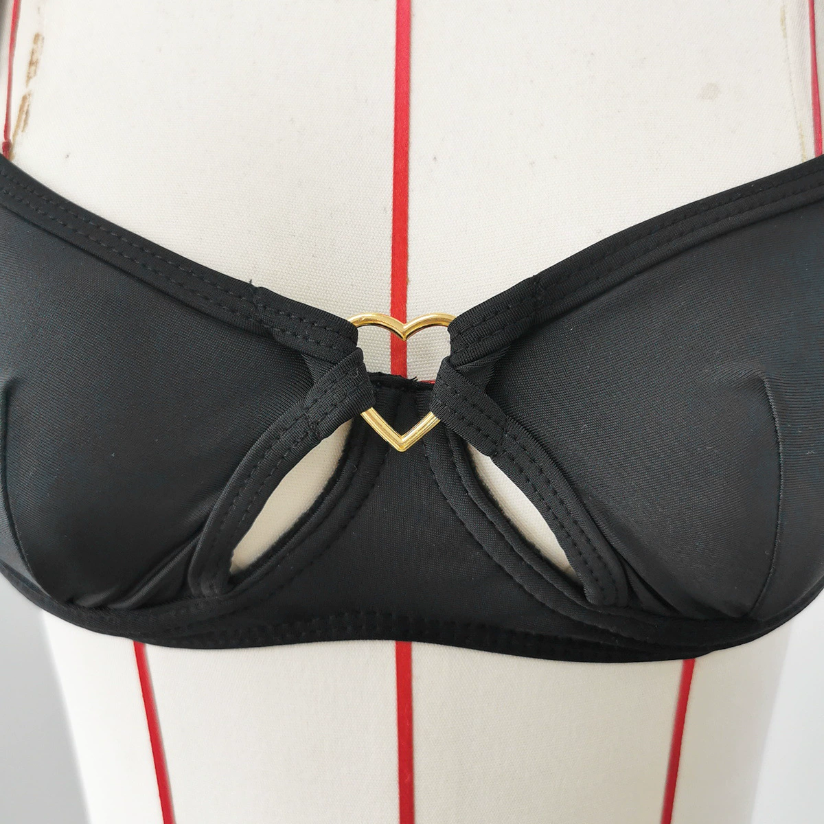 Two-Piece Bikini Set with Cutout Top and Side-Ring Bottoms view 3