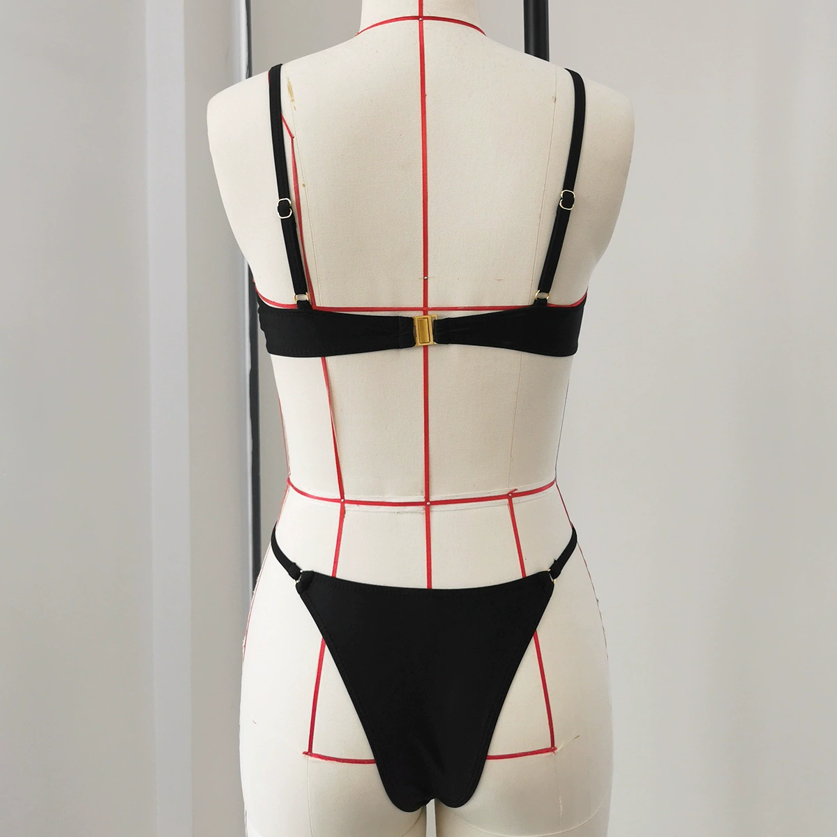 Two-Piece Bikini Set with Cutout Top and Side-Ring Bottoms view 4