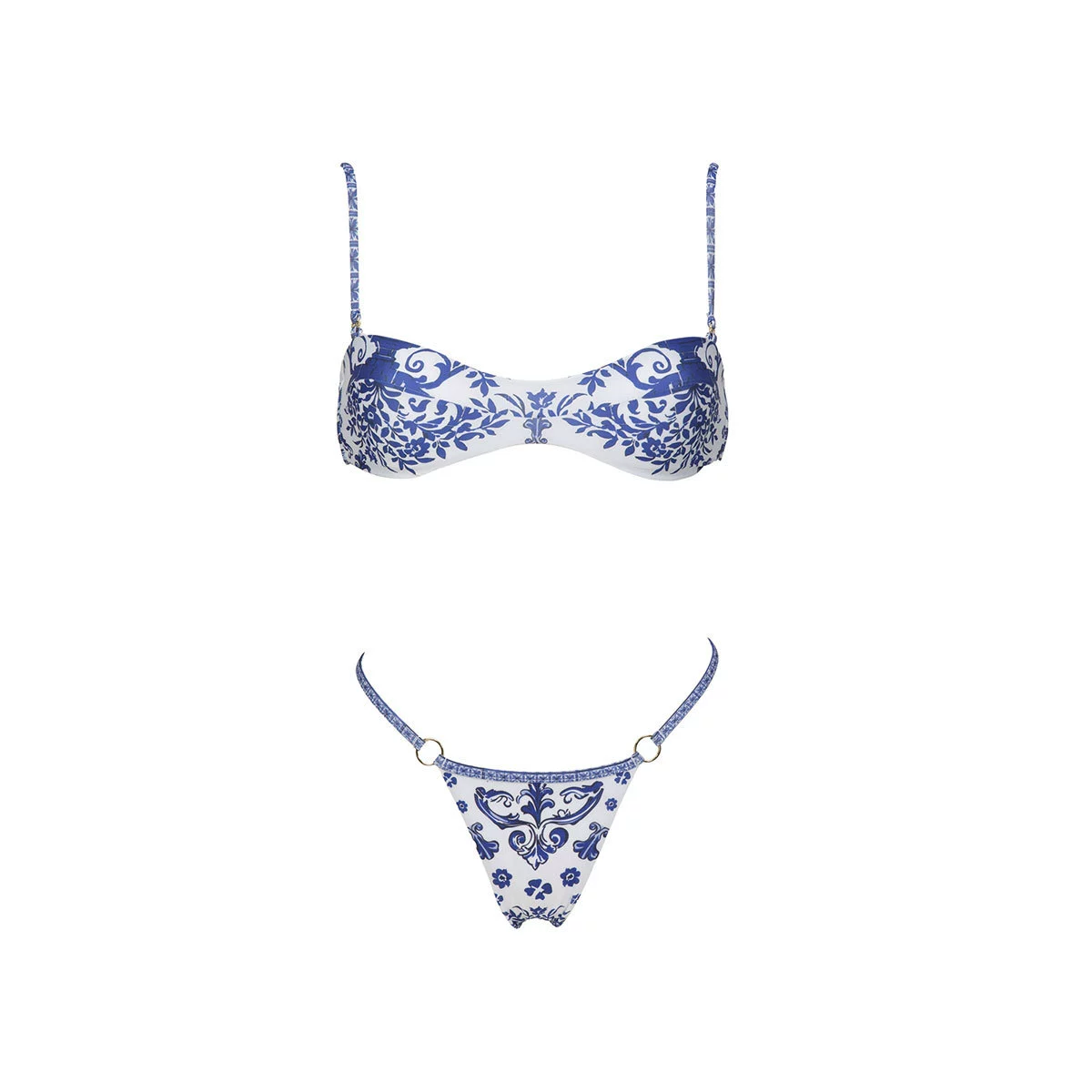 Two-Piece Bandeau Bikini Set with Thin Straps