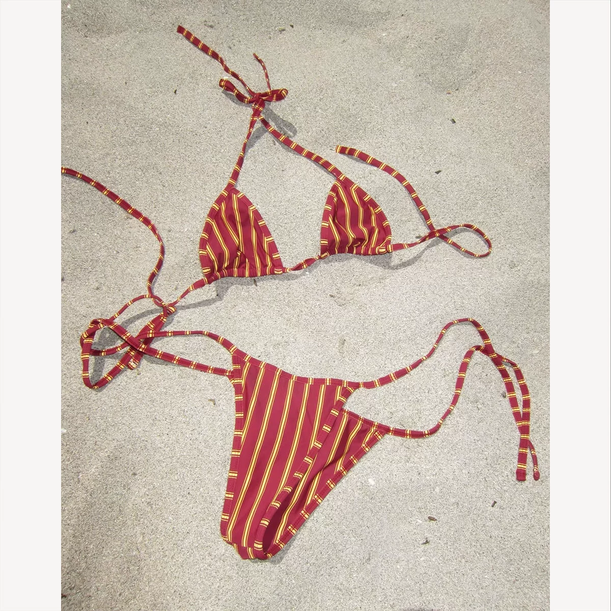 Halter Triangle String Bikini Set