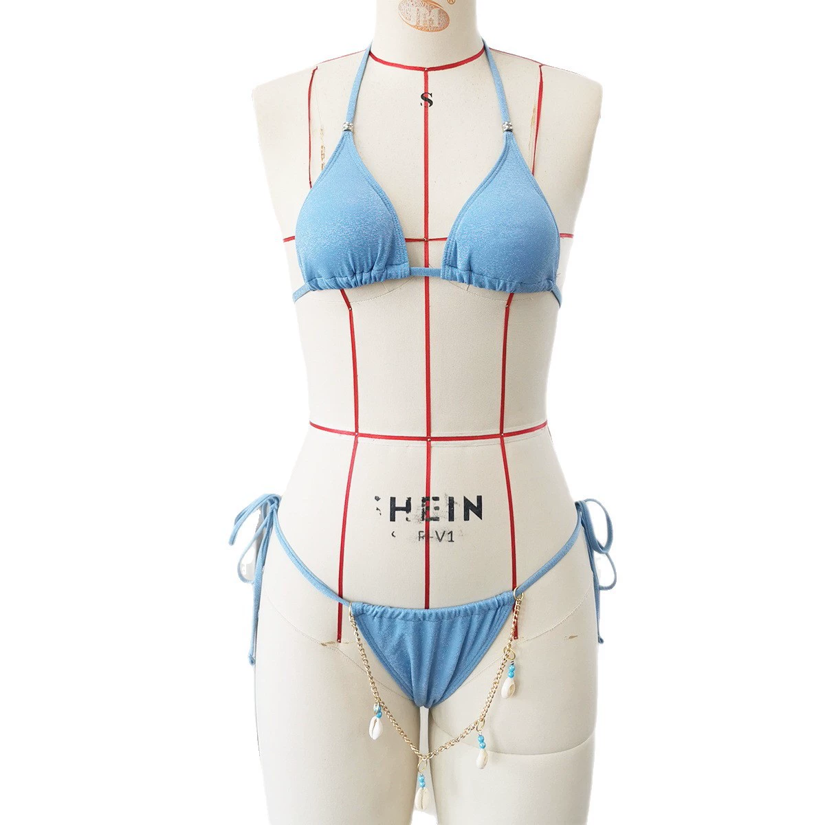 Halter Neck Triangle Bikini Two Piece Set view 5