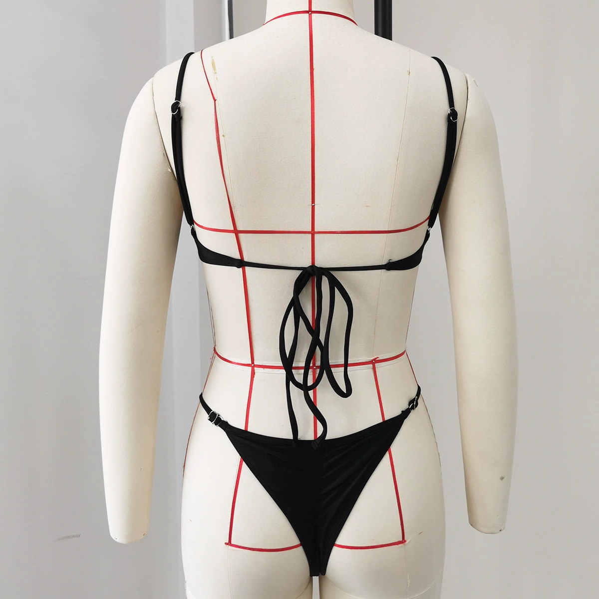 Women's Two-Piece Bikini Set with Ruched Underwire Cups and High-Cut Bottom view 4