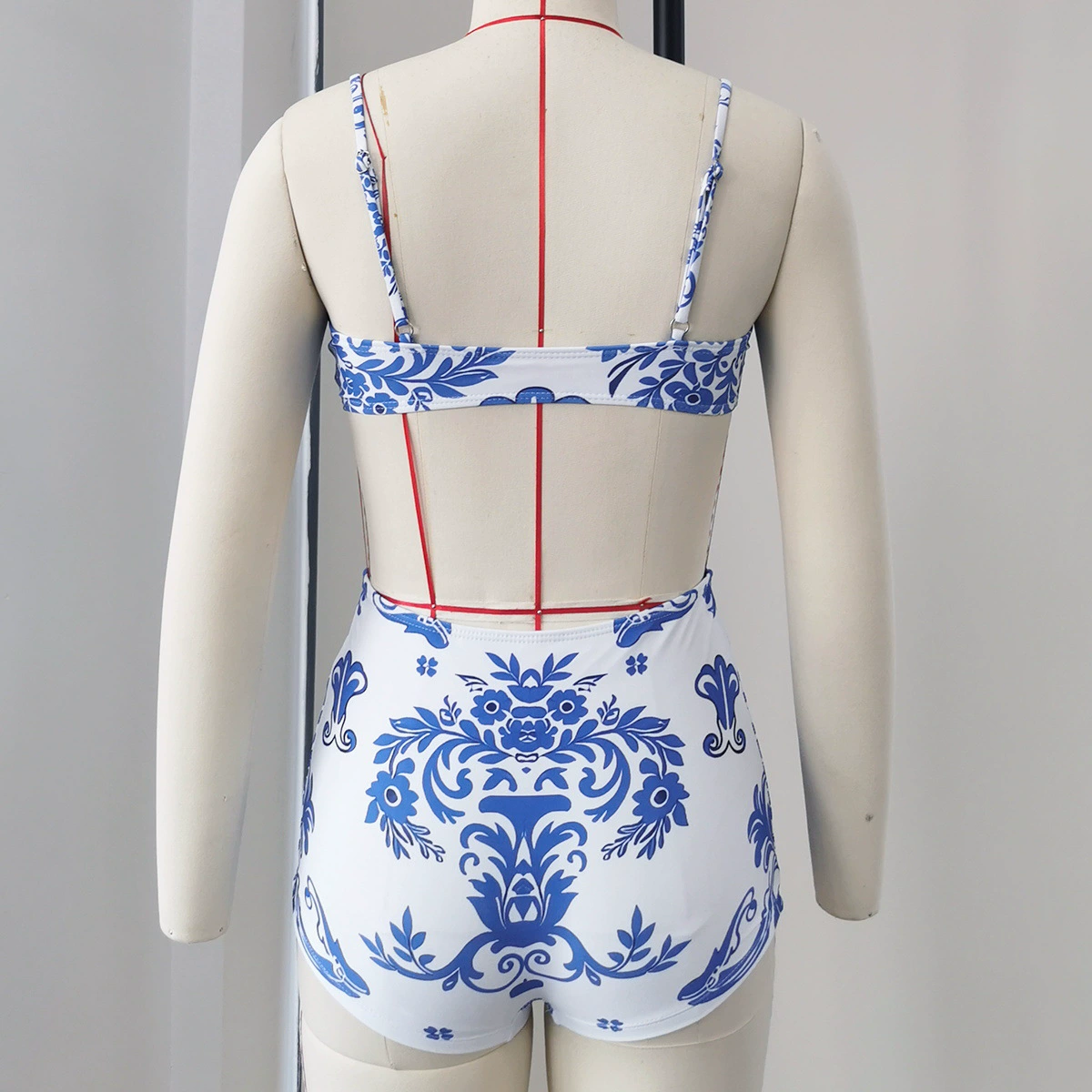 Two-Piece Bikini Set with High-Waist Boy Shorts view 4