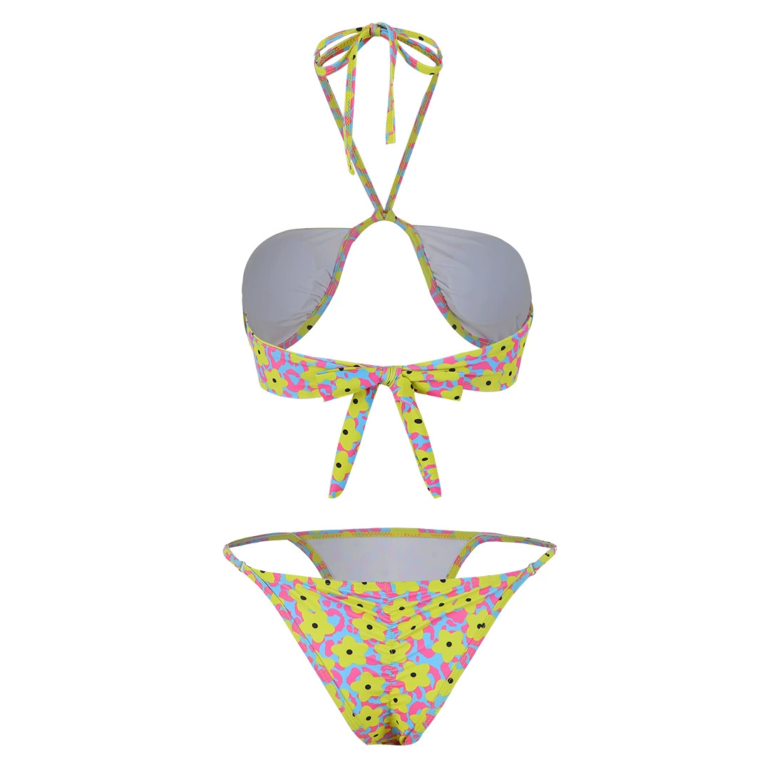 Halter Bandeau Bikini Set with Low-Rise Thong view 4