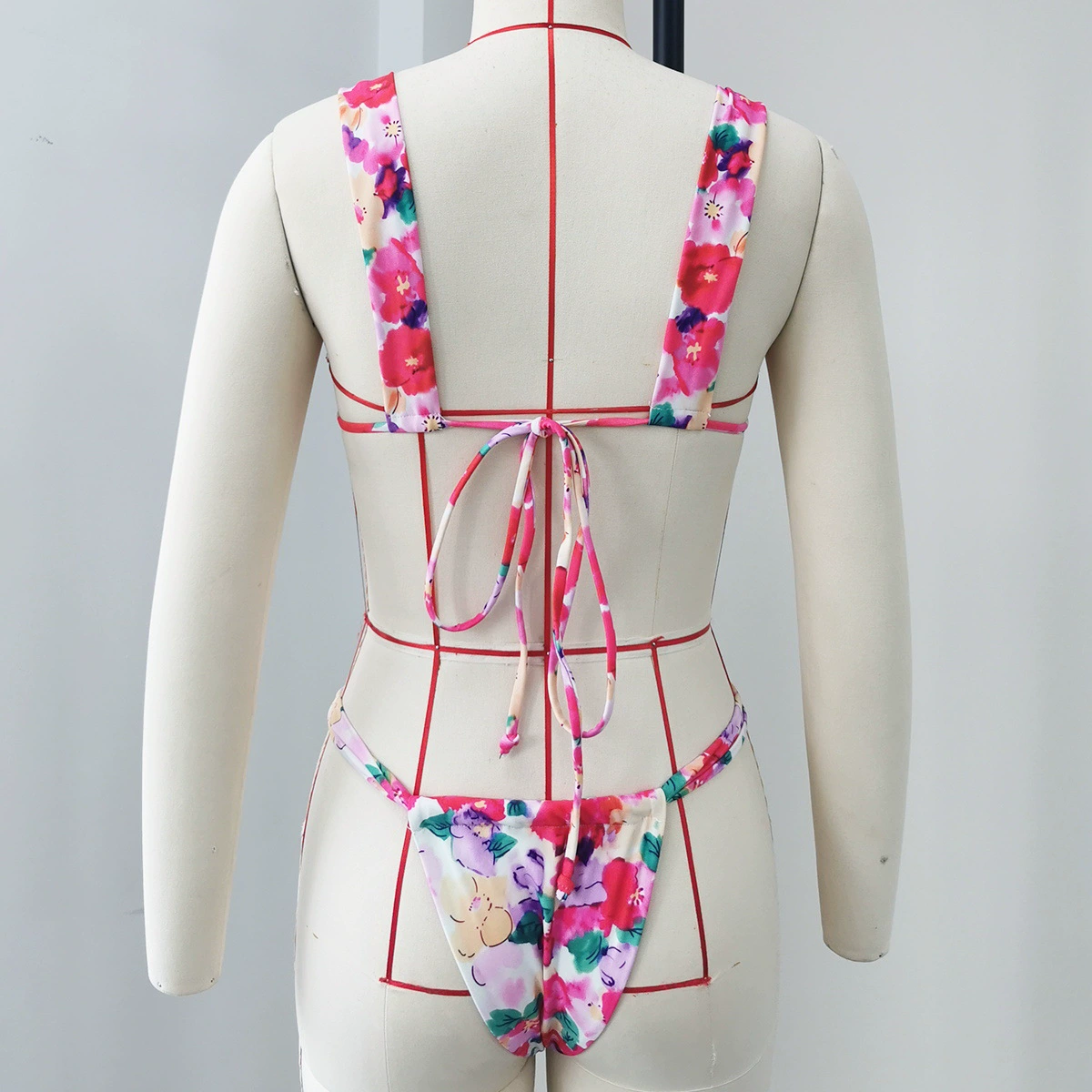 Wide Strap Front Tie Bikini Set view 4