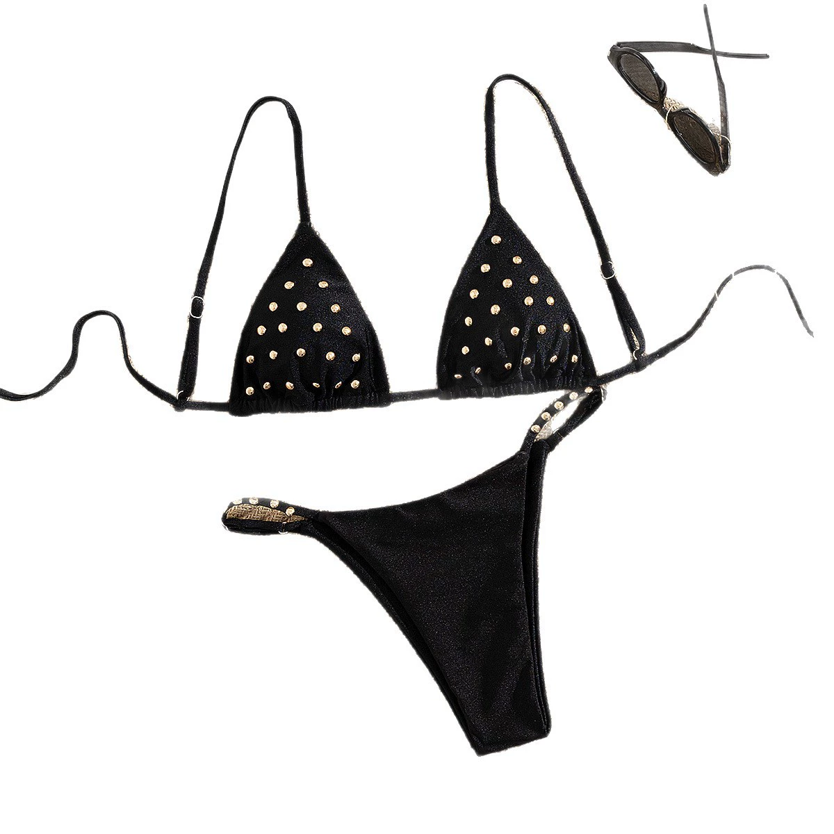 Triangle Bikini Set with Adjustable Straps and Tie Back view 5