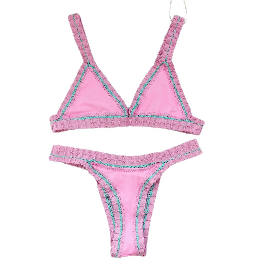 Two-Piece Triangle Bikini Set with High-Cut Bottom and Adjustable Straps view 5