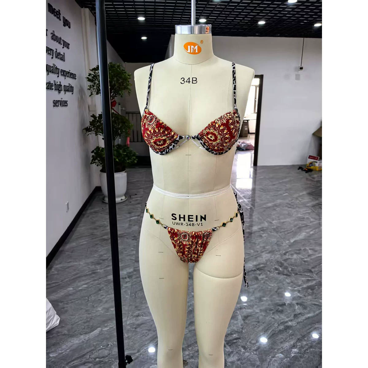 Two-Piece Bikini Set with Halter Triangle Top and Side-Tie Bottom view 3