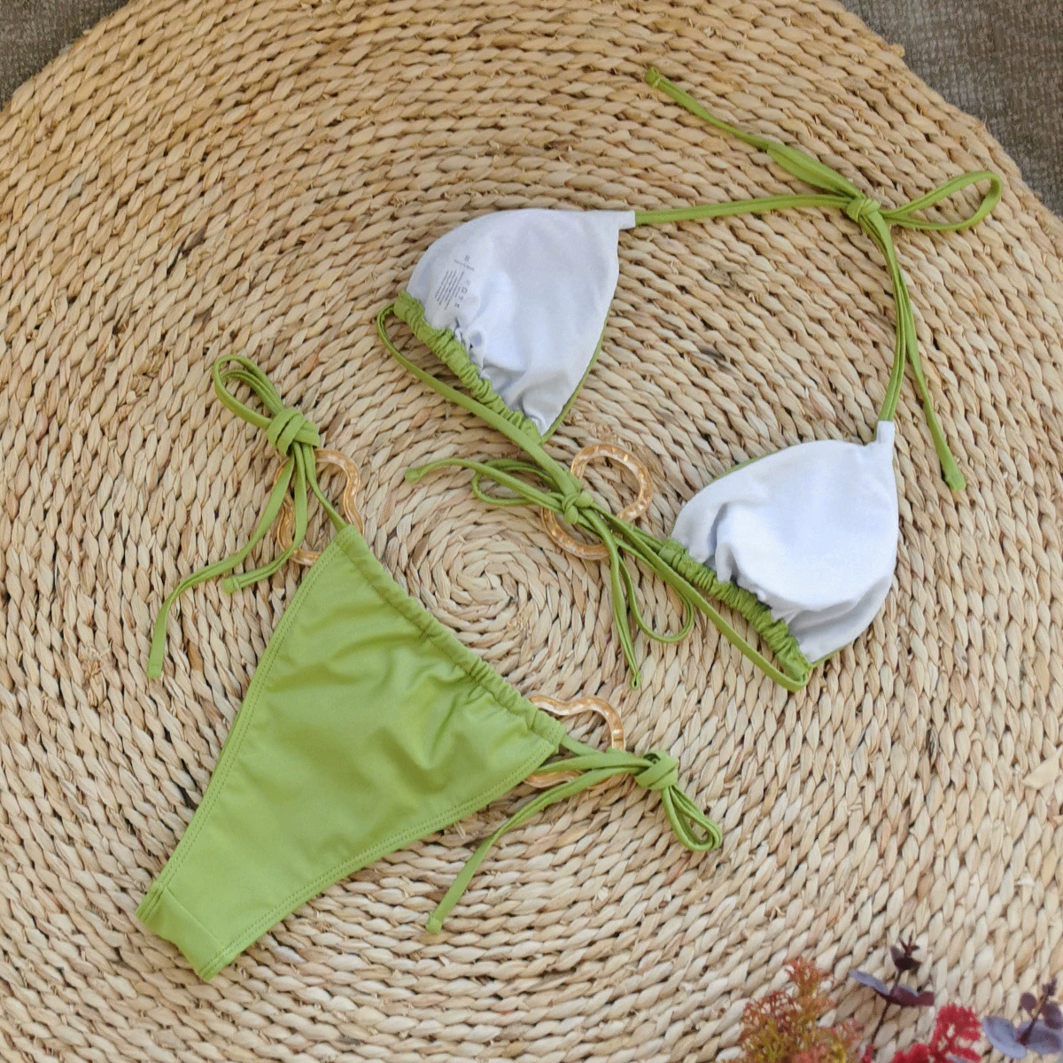 Two-Piece Halter Bikini with Ring Accents view 3