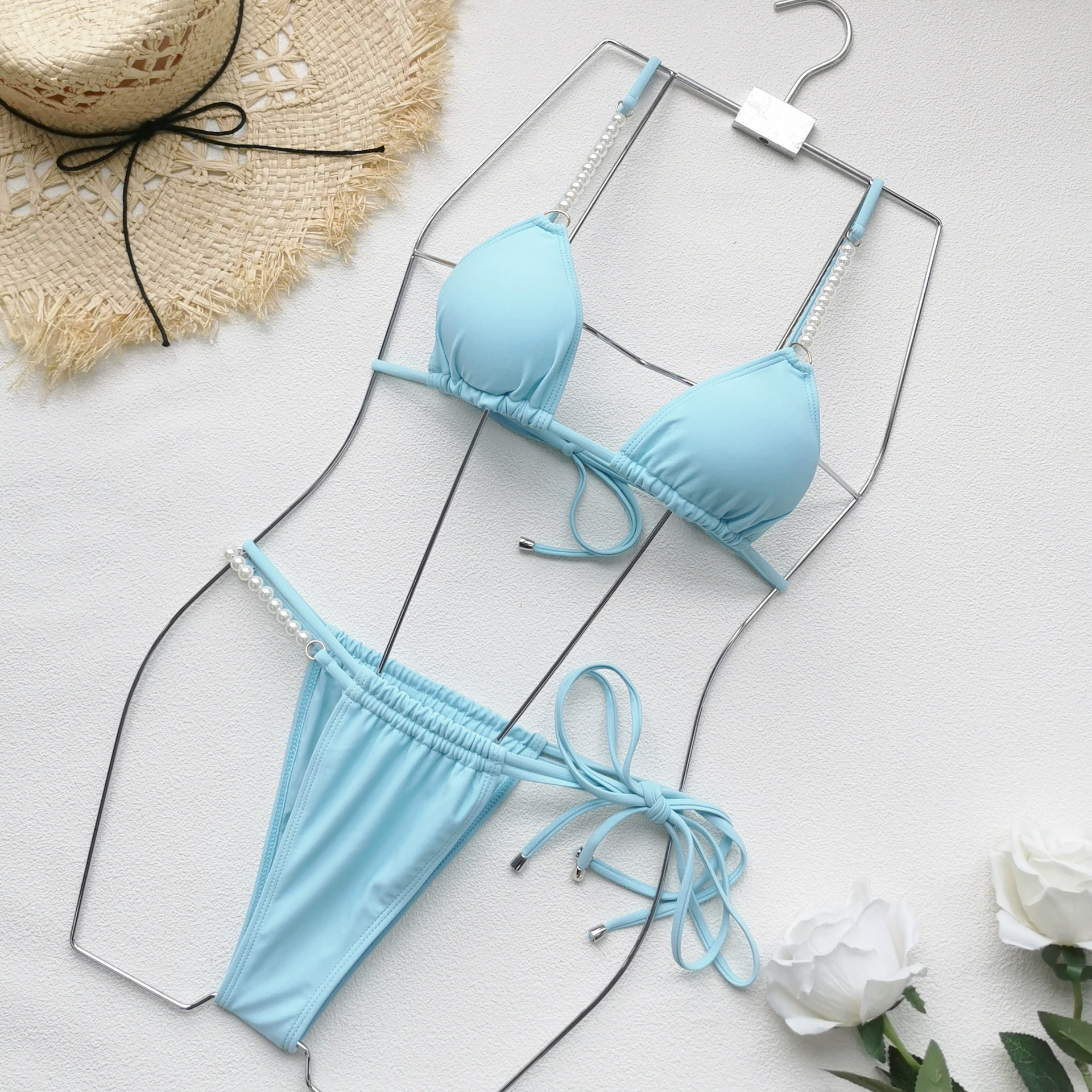 Triangle Bikini Set with Side Tie Bottoms view 3