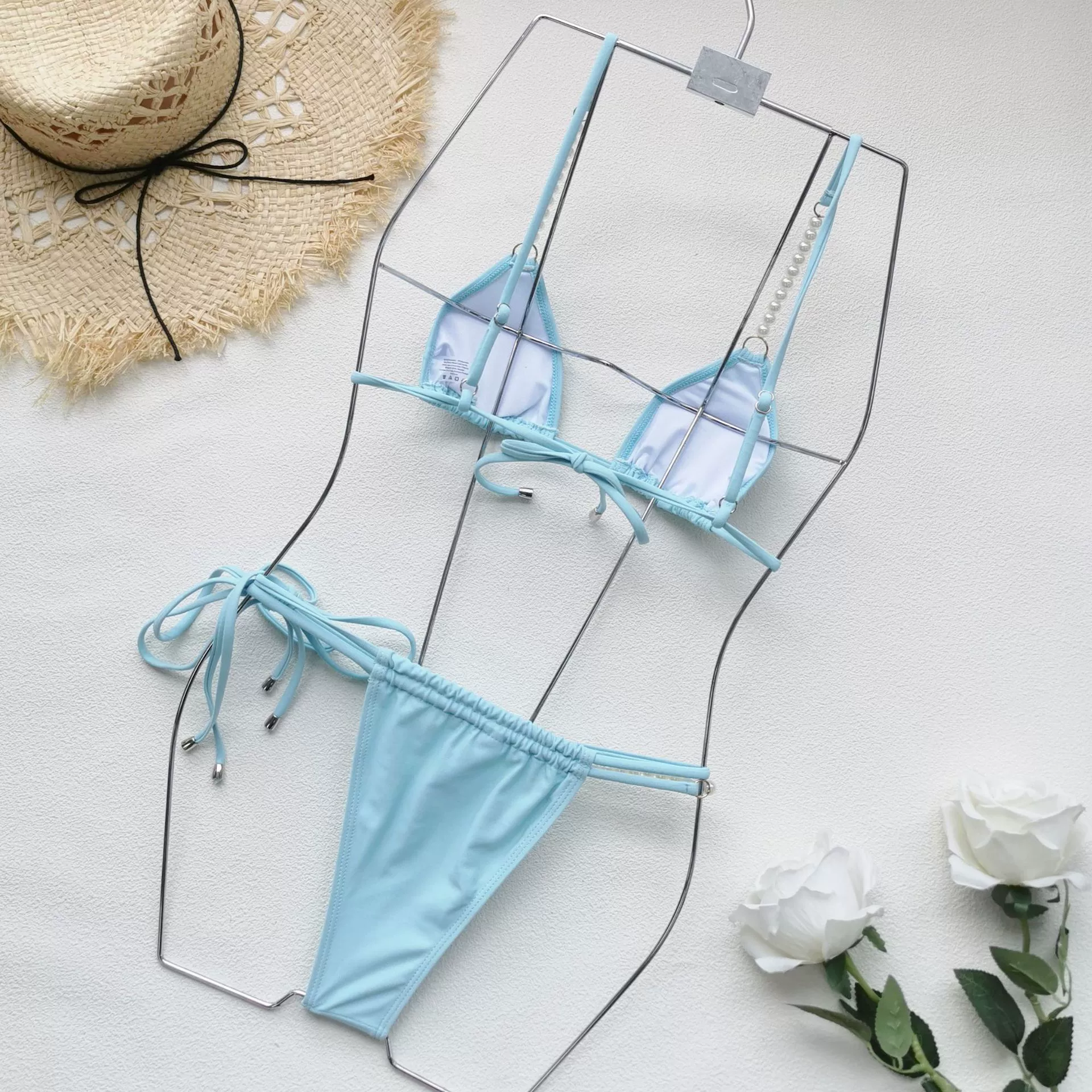 Triangle Bikini Set with Side Tie Bottoms view 4