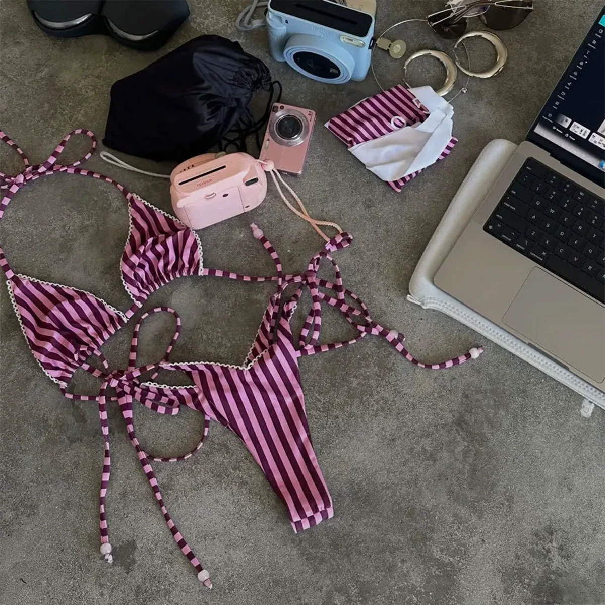 Halter Tie-Side Two-Piece Bikini Set