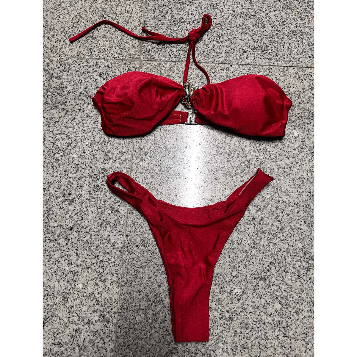 Two-Piece Bikini with Halter Neck and Ring Detail view 6