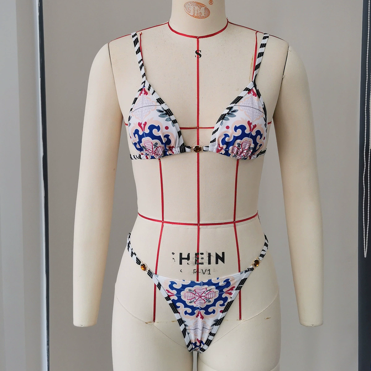 Women’s Triangle Bikini Set with Matching Sarong