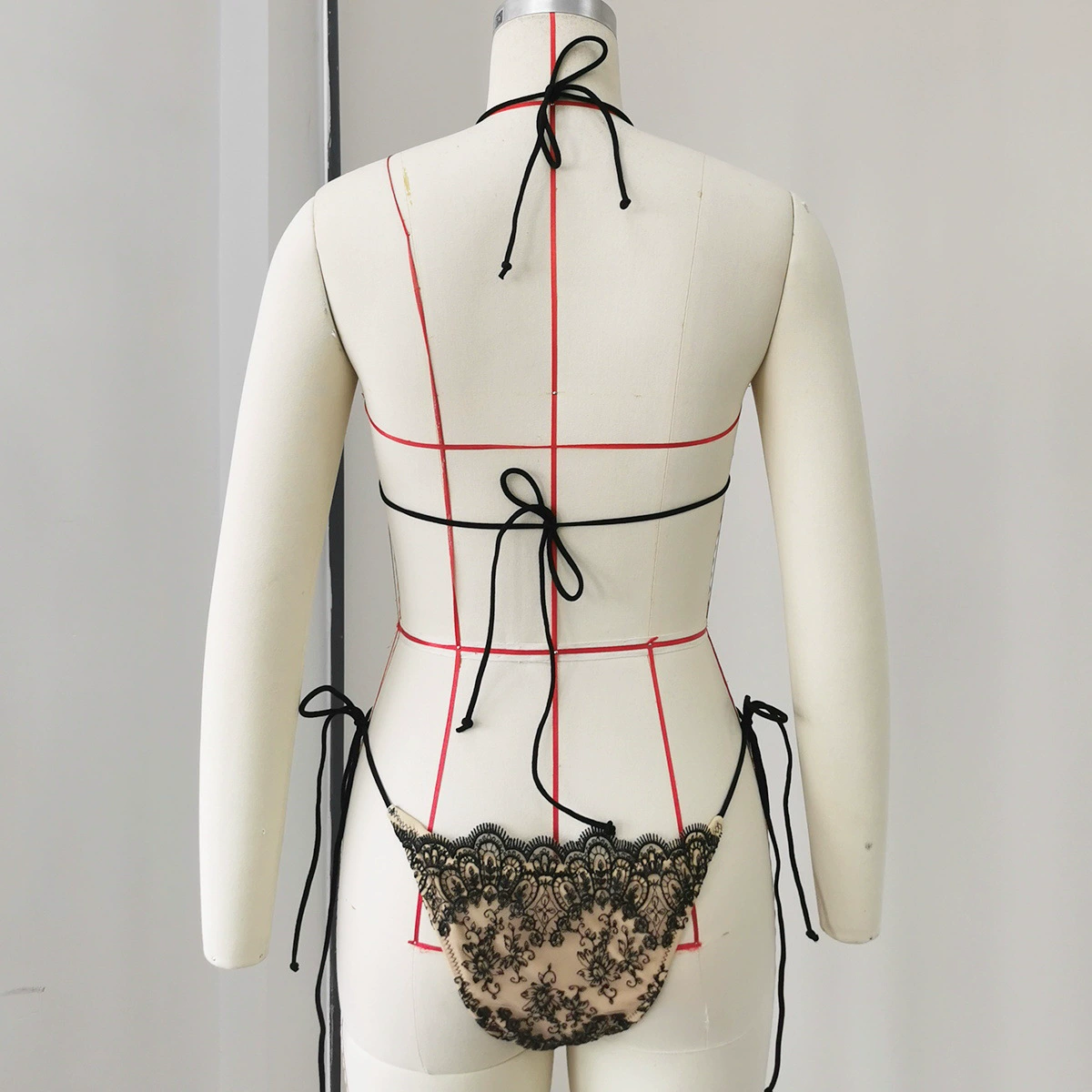 Halter Triangle Bikini Set with Side-Tie Bottoms and Cover-Up Skirt view 3