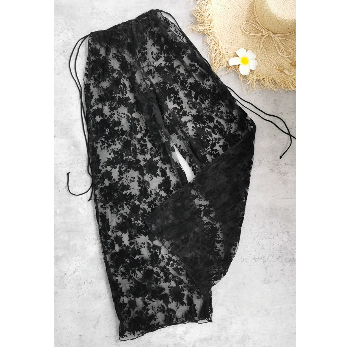 Halter Triangle Bikini Set with Side-Tie Bottoms and Cover-Up Skirt view 4