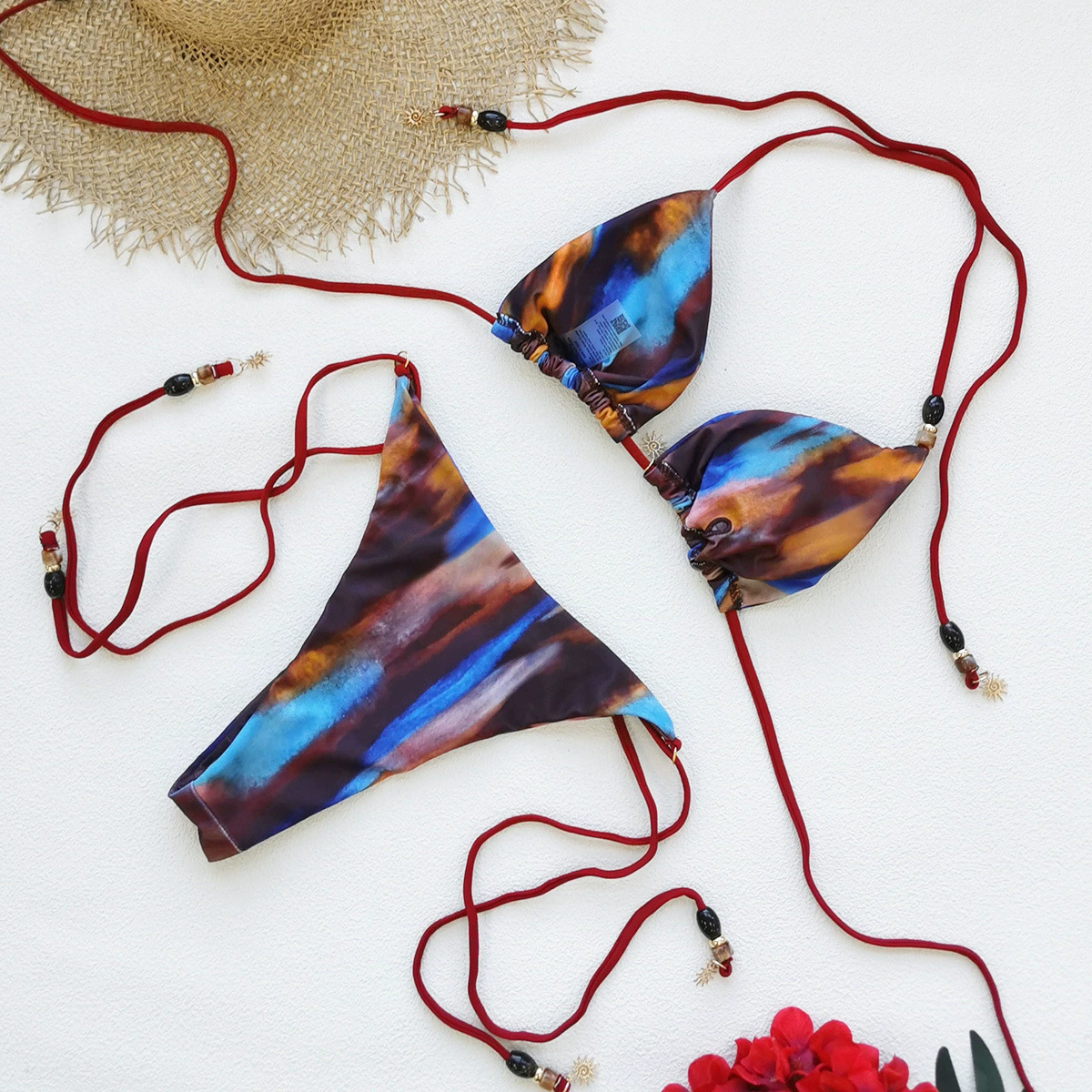 Women's Two-Piece Halter Side-Tie Bikini Set view 4