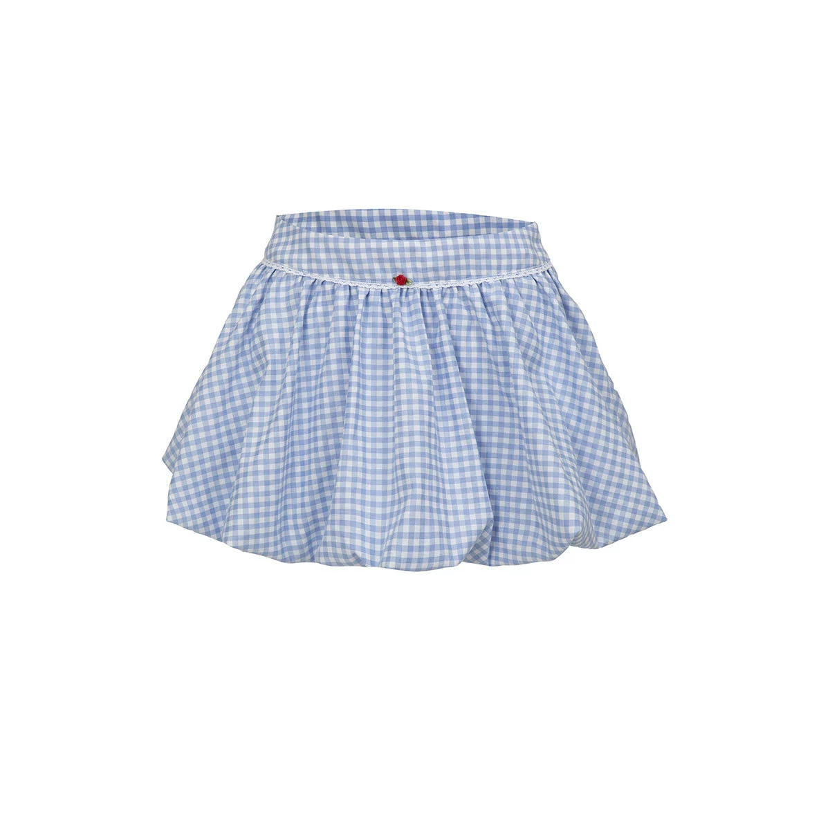 Three-Piece Bikini Set with Tie-Shoulder Top and High-Waist Skirt