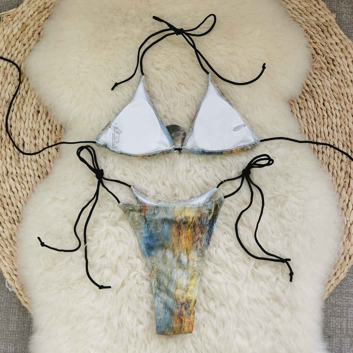 Two-Piece Triangle Bikini Set with Side-Tie Bottoms view 4