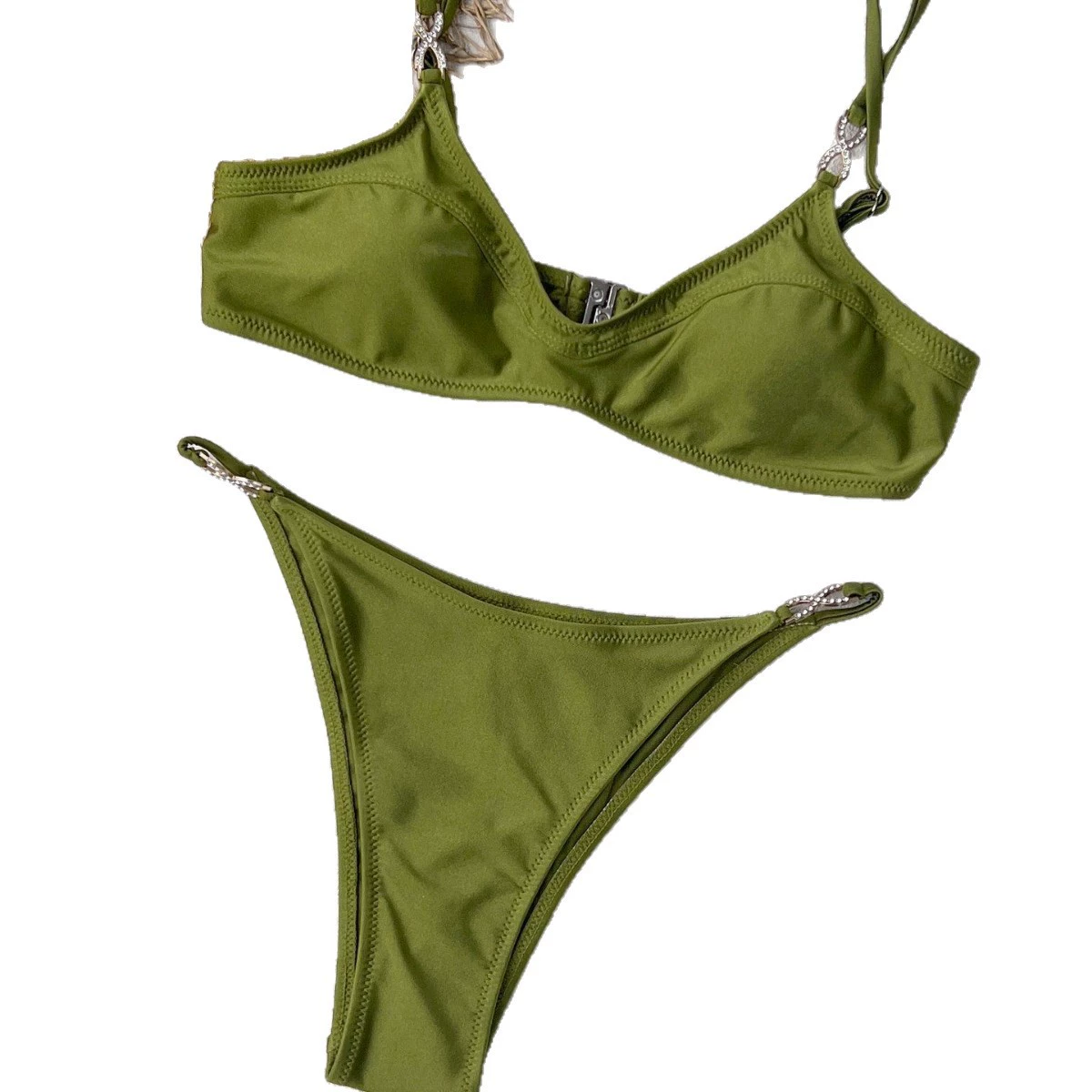 Two-Piece Triangle Bikini Set with Chain Detail view 5