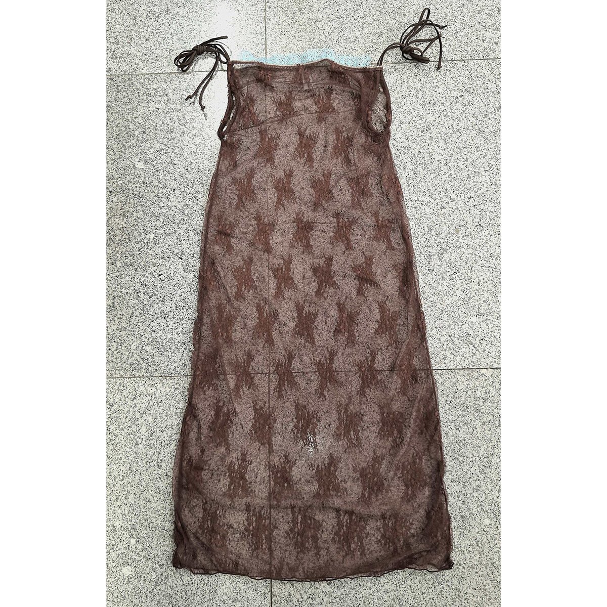 Brown skirt with blue trim