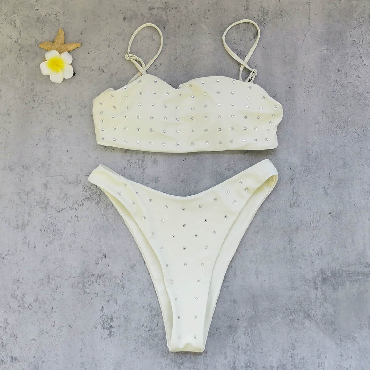 Spaghetti Strap Bandeau Bikini Set