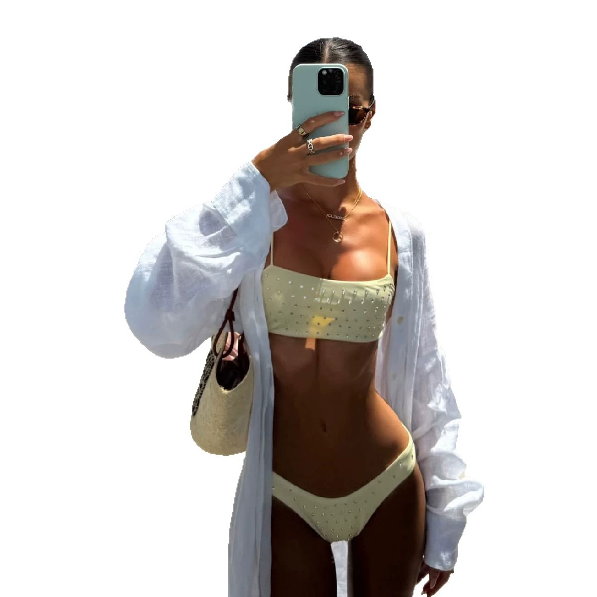 Spaghetti Strap Bandeau Bikini Set view 5