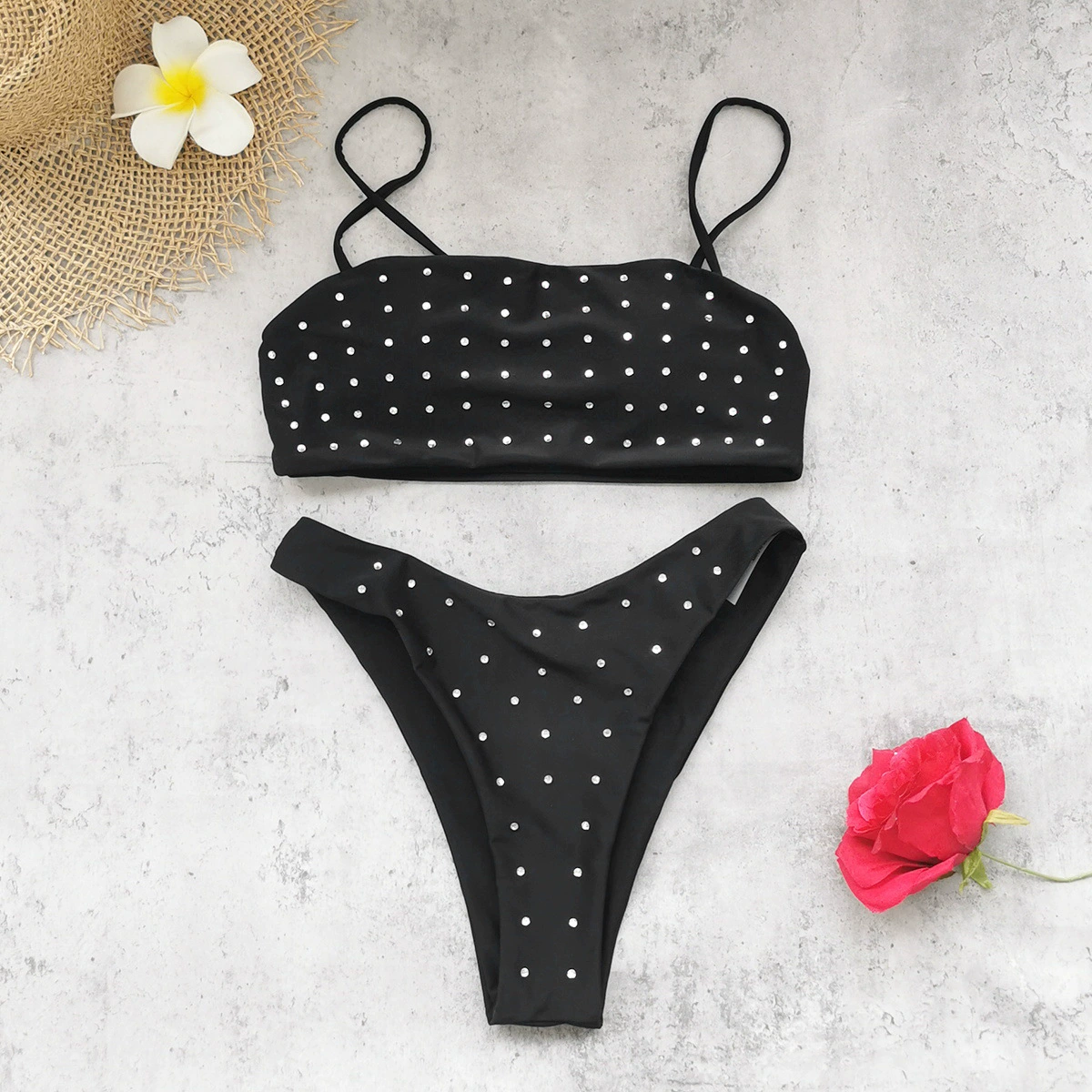 Spaghetti Strap Bandeau Bikini Set view 6