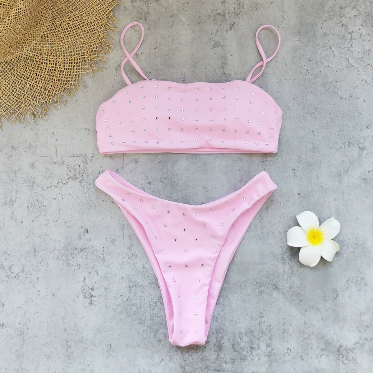 Spaghetti Strap Bandeau Bikini Set view 7