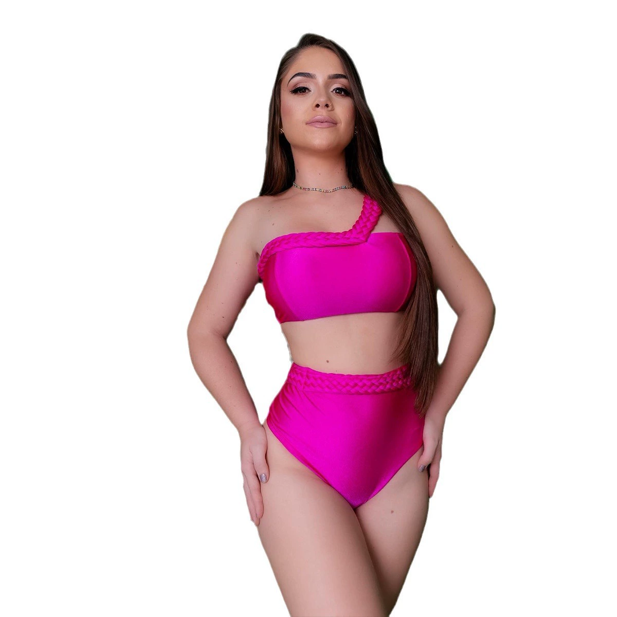 One-Shoulder Braided Two-Piece Bikini Set view 5