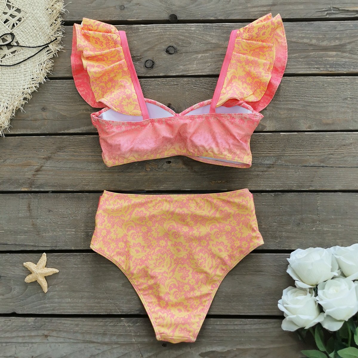 Pink-orange print [Swimsuit only]