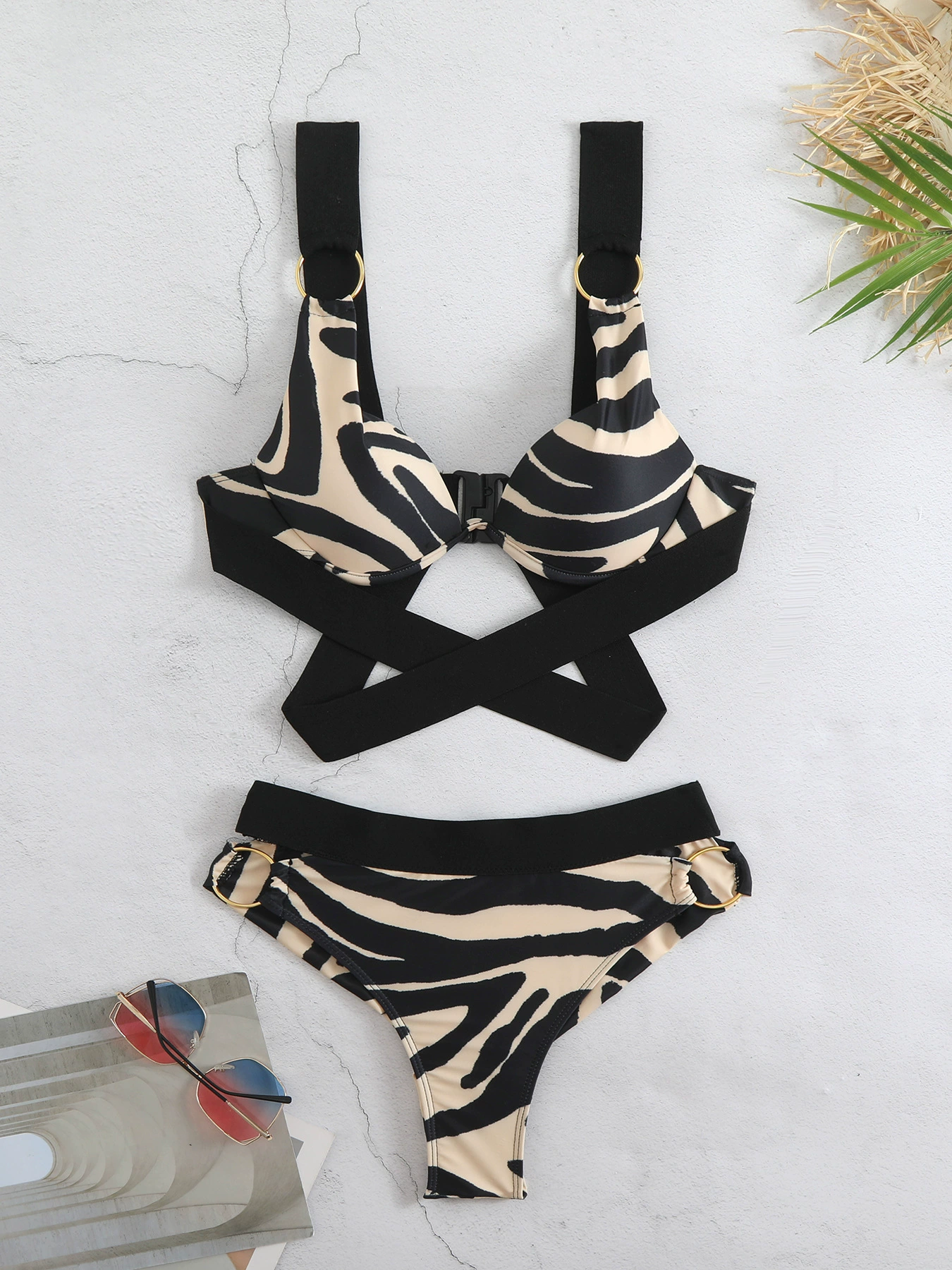 Strappy High-Waist Two-Piece Bikini Set view 5