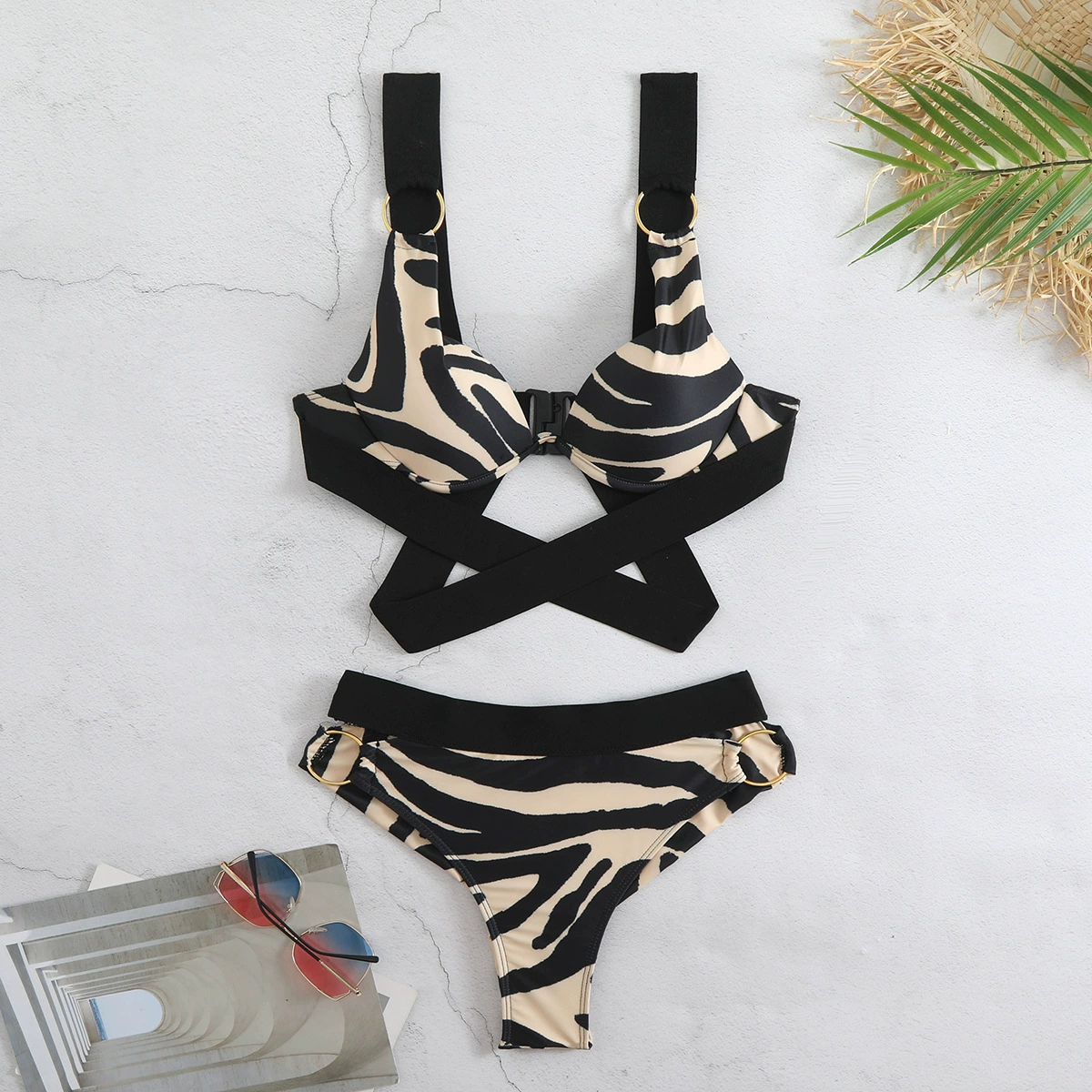 Strappy High-Waist Two-Piece Bikini Set view 6