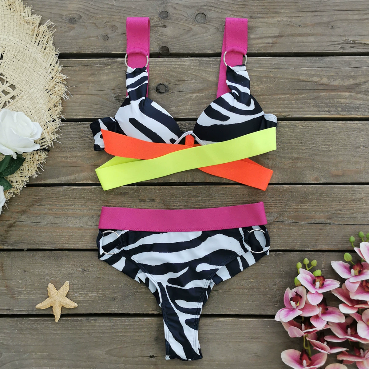Strappy High-Waist Two-Piece Bikini Set view 7