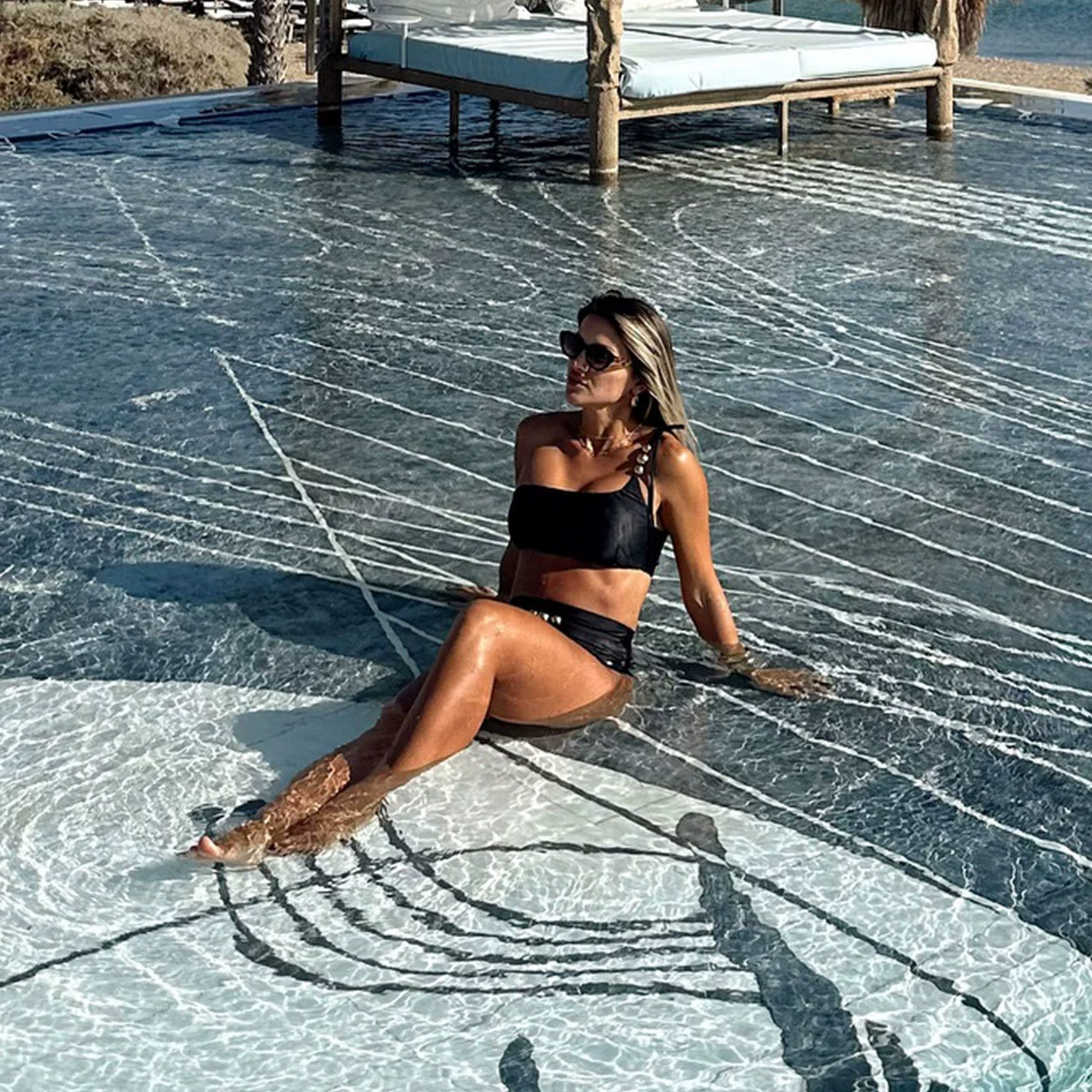 One-Shoulder High-Waist Bikini Set with Belted Bottom