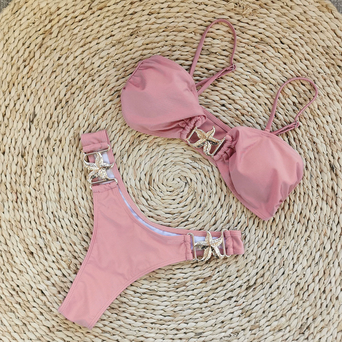 Two-Piece Bandeau Bikini with Starfish Hardware