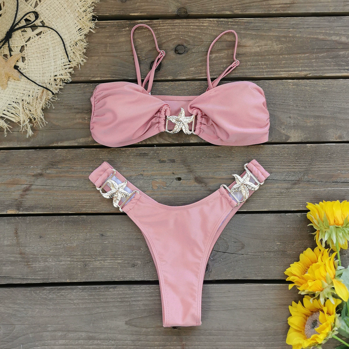 Two-Piece Bandeau Bikini with Starfish Hardware view 6