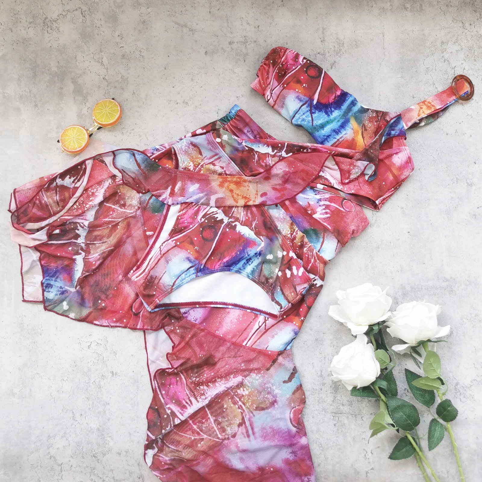 Red Tie-dye Set