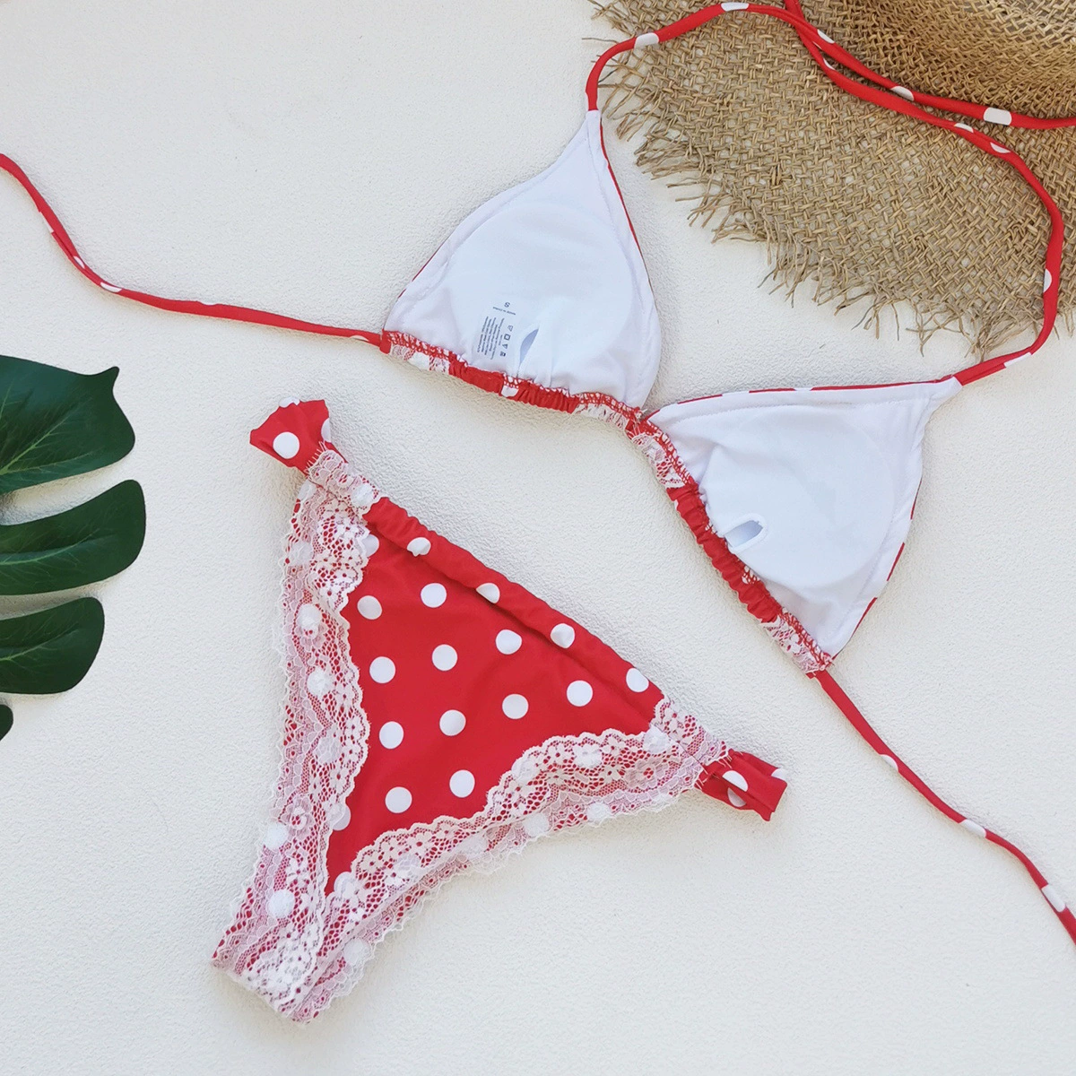 Two-Piece Triangle Bikini Set with Halter Neck and Side-Tie Bottoms view 3