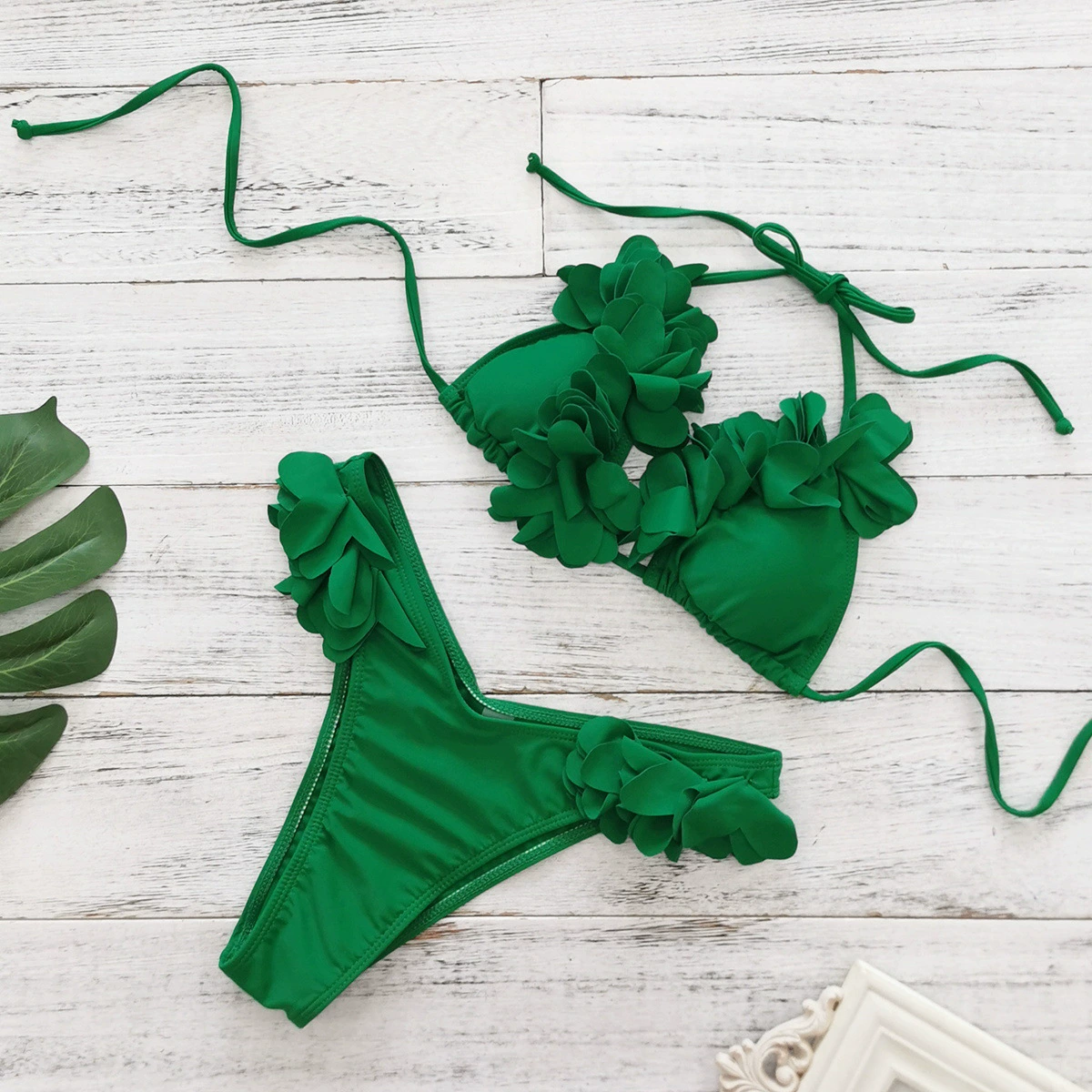 Ruffle Detail Triangle Bikini Set