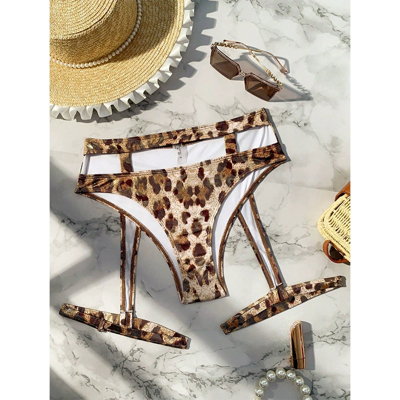 Women's Strappy Cutout Thong Bikini Bottom with Adjustable Thigh Straps view 4