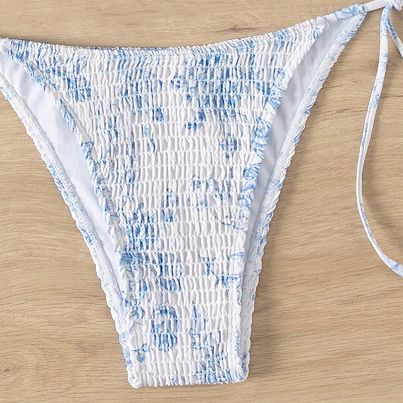 Women's Smocked Side-Tie Bikini Bottom view 3