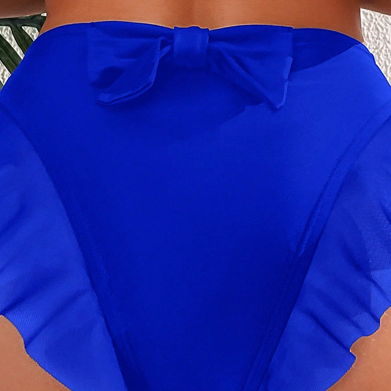 High-Waisted Ruffled Swim Bottom with Bow