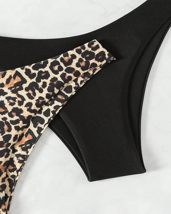 Conjunto de dos partes inferiores de bikini de tiro alto