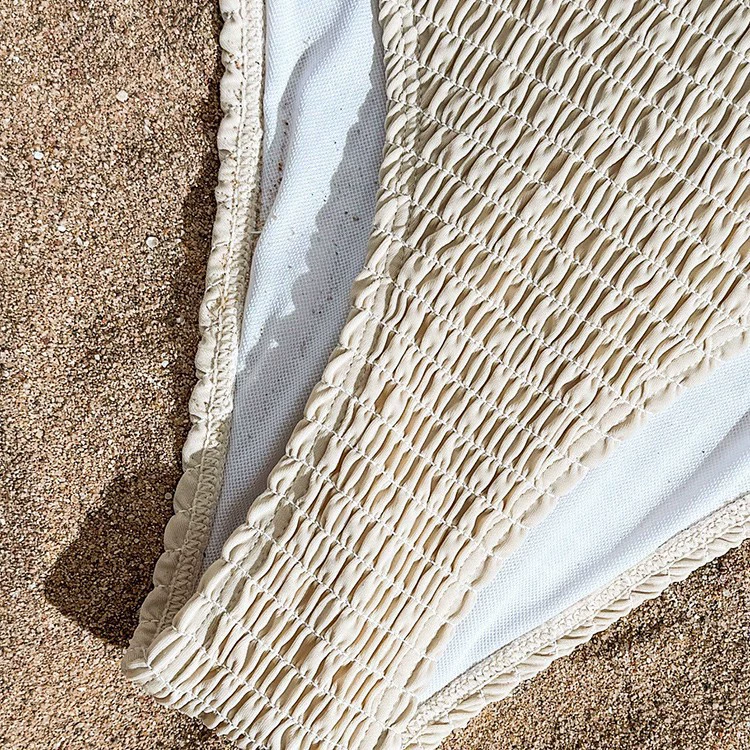 Women’s Smocked High-Cut Triangle Bikini Bottom