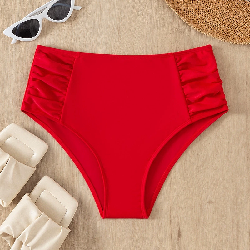 Women's High Waist Ruched Bikini Bottom view 4