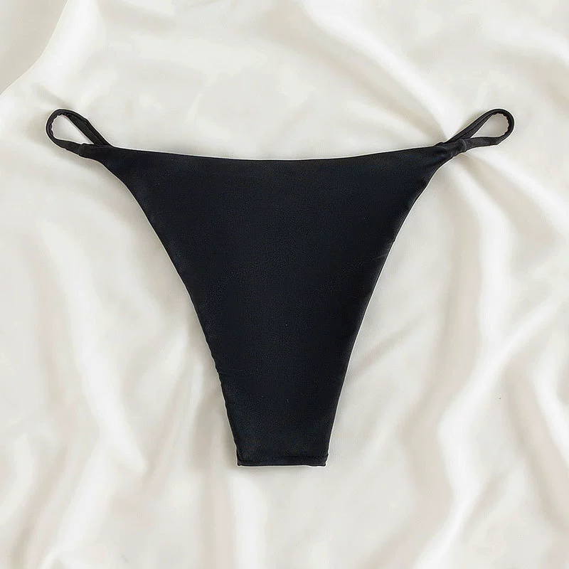 Women's V-Cut Thong Bikini Bottom with Side Ties view 3