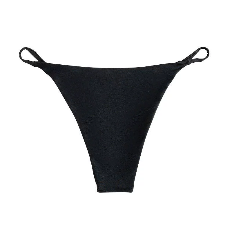 Women's V-Cut Thong Bikini Bottom with Side Ties view 5