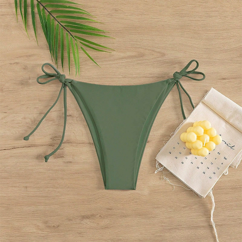 Adjustable Side Tie Triangle Bikini Bottom view 11