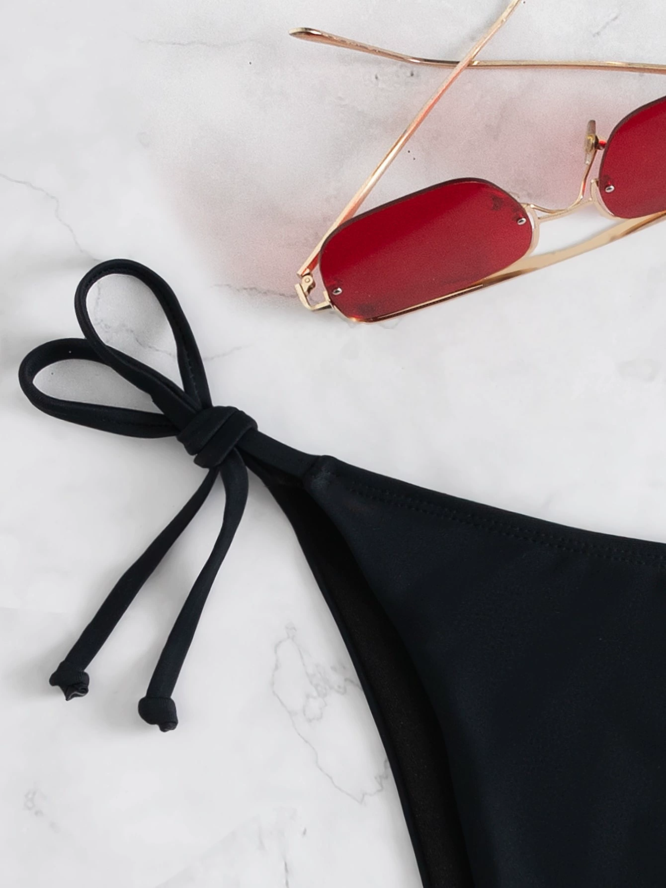 Adjustable Side Tie Triangle Bikini Bottom view 5